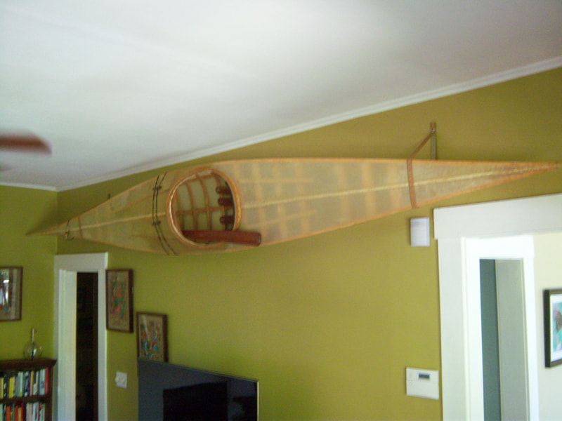 Hanging a sculptural canoe in Asheville