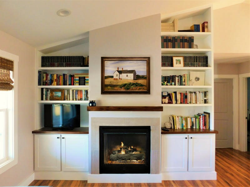 Custom Built In Shelving Entertainment, Build Bookcase Around Fireplace
