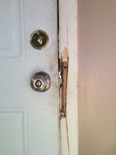 Door repair on an Asheville rental property