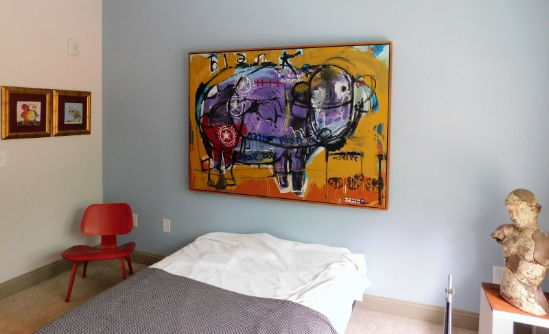 Mounting large art on a wall