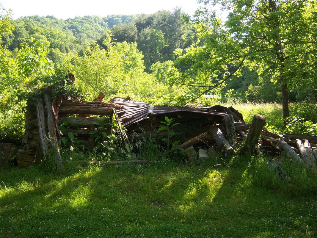 Collapsed barn on Madison county farm