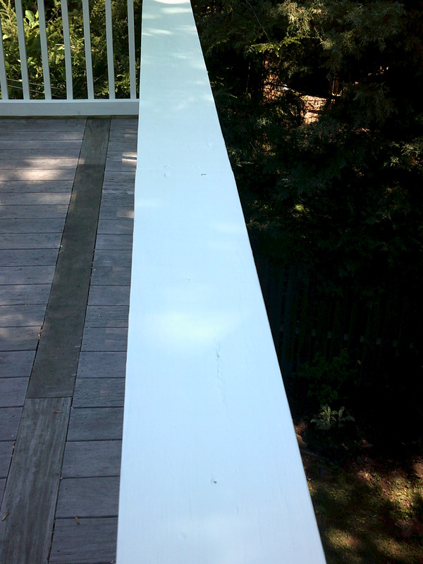 Picture of a painted railing.