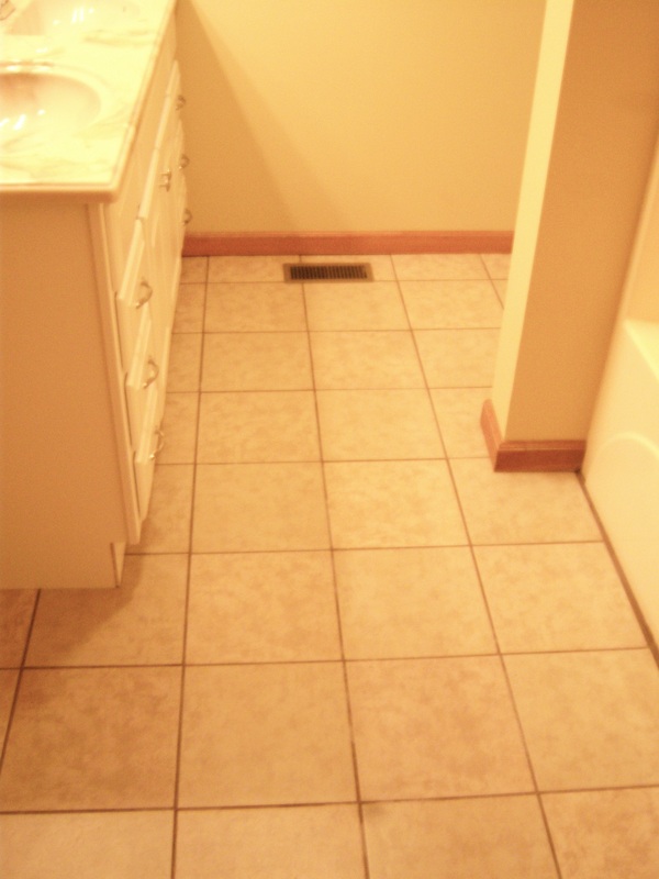 New tile floor in bathroom